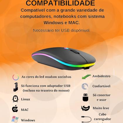 Imagem de Mouse Sem Fio Compatível Para Air Silencio M-EL-2103