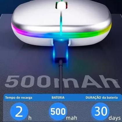 Imagem de Mouse Sem Fio  Led Rgb 2.4 Ghz Wirelles Recarregável