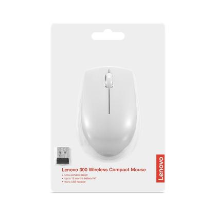 Imagem de Mouse Sem fio Lenovo 300, Wireless, Ambidestro, Branco - GY51L15677
