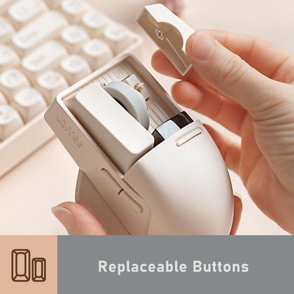 Mouse Sem Fio Lofree Touch PBT - 4000 DPI - Recarregável - Branco