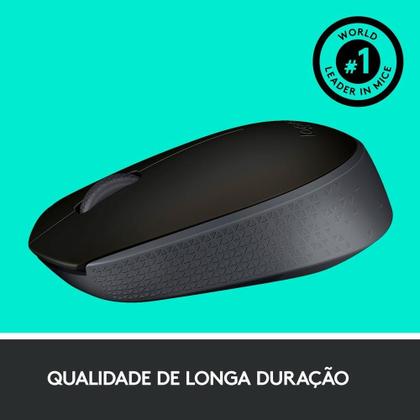 Imagem de Mouse sem fio Logitech M170 com Design Ambidestro Compacto, Conexão USB e Pilha Inclusa, Preto - 910-004940
