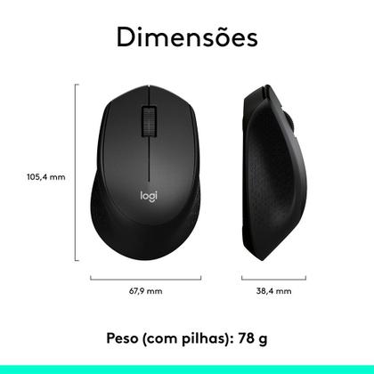 Imagem de Mouse sem fio Logitech M280 com Conexão USB e Pilha Inclusa, Preto - 910-004284