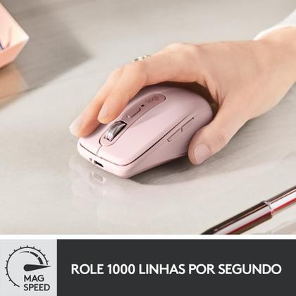 Imagem de Mouse sem fio Logitech MX Anywhere 3, USB Unifying ou Bluetooth, Mac, iPad, PC, Linux, Chrome, Rosa - 910-005994