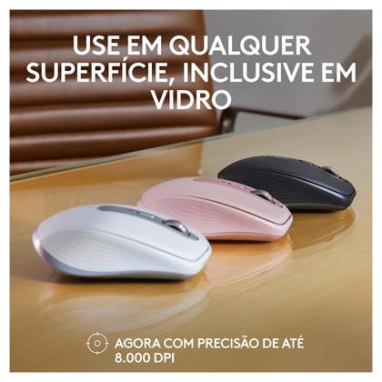 Imagem de Mouse Sem Fio Logitech MX Anywhere 3S, Bluetooth, Clique Silencioso, Recarregável, Grafite - 910-006932