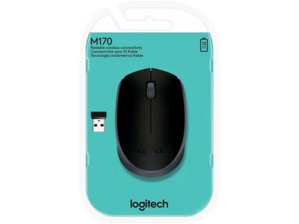 Imagem de Mouse sem Fio Logitech Óptico 1000DPI 3 Botões - M170 Preto