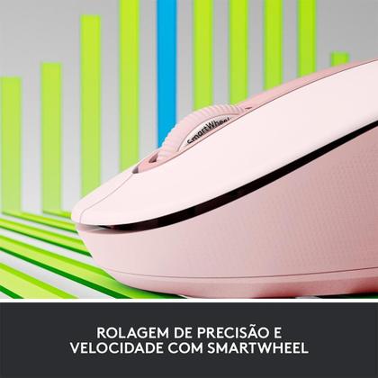 Imagem de Mouse Sem Fio Logitech Signature M650 2000DPI Co 5 Botões Silencioso Bluetooth USB Rose - 910-006251