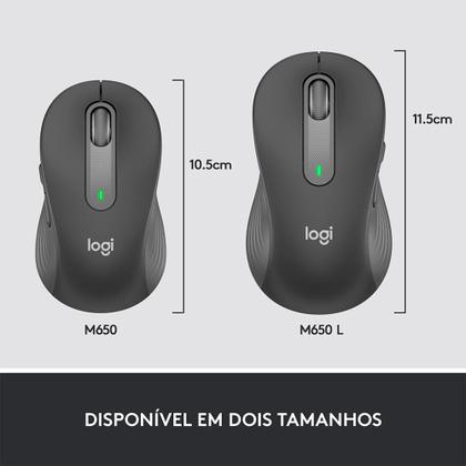 Imagem de Mouse Sem Fio Logitech Signature M650 L 2000 DPI,  5 Botões, Silencioso, Bluetooth, USB