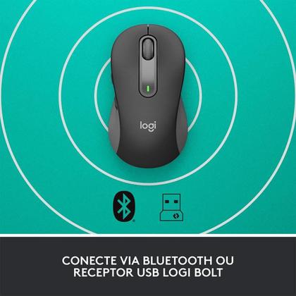 Imagem de Mouse Sem Fio Logitech Signature M650 L 2000 DPI,  5 Botões, Silencioso, Bluetooth, USB
