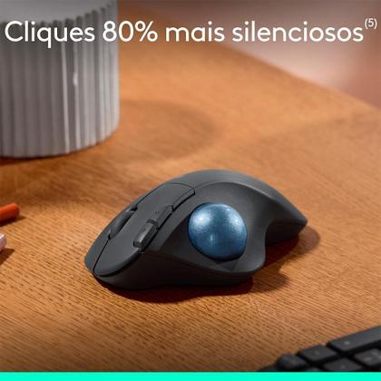 Imagem de Mouse Sem Fio Logitech Trackball ERGO M575S, Bluetooth e USB Logi Bolt, Controle Fácil do Polegar, Preto - 910-007031