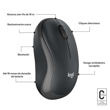 Imagem de Mouse Sem Fio M240 Bluetooth Silencioso Ambidestro Logitech
