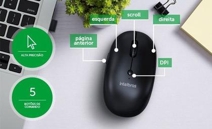 Imagem de Mouse Sem Fio MSI 100 Preto Intelbras