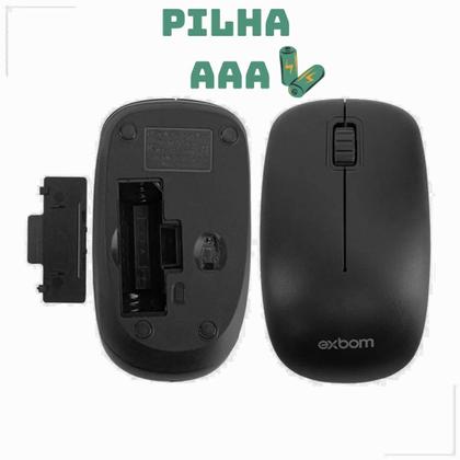 Imagem de Mouse SEM FIO Óptico Office Slim P/ PC USB 3 Botões 1200 Dpi