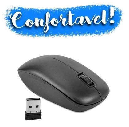 Imagem de Mouse SEM FIO Óptico Office Slim P/ PC USB 3 Botões 1200 Dpi