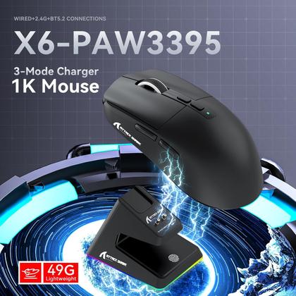 Imagem de Mouse sem fio para jogos ATTACK SHARK X6 RGB 26K DPI Preto