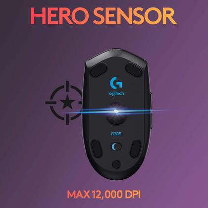 Imagem de Mouse sem fio para jogos Logitech G305 LIGHTSPEED Preto