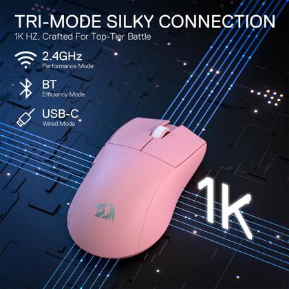 Imagem de Mouse sem fio para jogos Redragon M916 PRO 26K DPI rosa