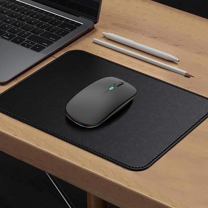 Imagem de Mouse Sem Fio Recarregável Gamer C/ Adaptador USB Led Ergonômico