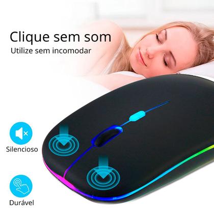 Imagem de Mouse sem Fio Recarregável Wi-Fi 2,4GHz Óptico Wireless USB