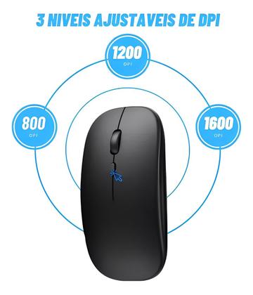 Imagem de Mouse Sem Fio Recarregável Wireles Optico Led Rgb Ergonômico