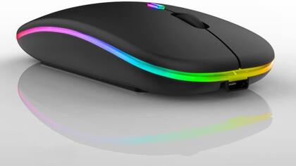 Mouse Sem Fio Recarregável Wireless Led Rgb Colorido Ergonômico Usb 2.4 Ghz - Amana Store