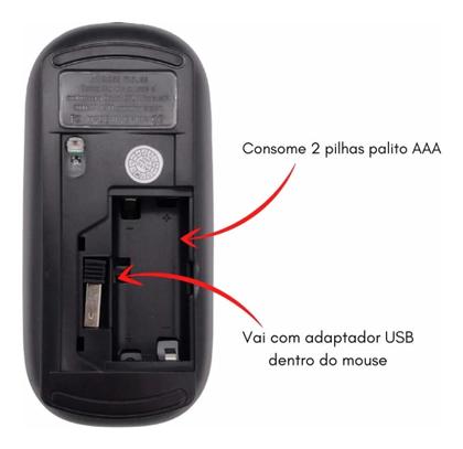 Imagem de Mouse Sem Fio Sensor Òptico Usb Prático Para Computador - Altomex