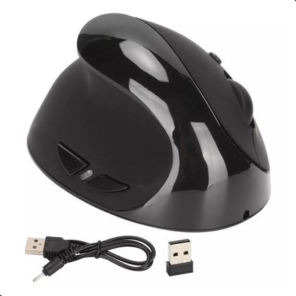 Imagem de Mouse Sem Fio Vertical Ergonômico Conforto Usb Recarregável Wireless Cor Preto