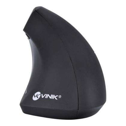 Imagem de Mouse Sem Fio Vertical Ortopédico Power Fit Vinik, 1600 DPI, Recarregável, USB, Preto  PM300