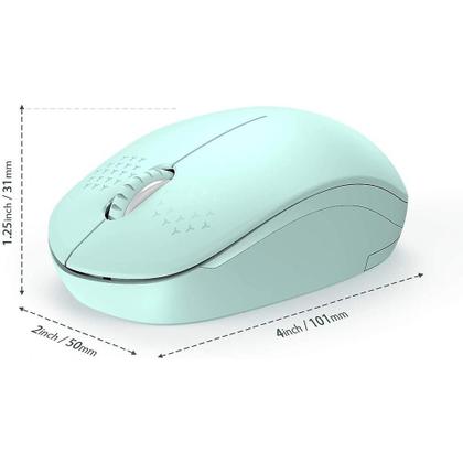 Imagem de Mouse sem fio Wokex 2,4 GHz silencioso com receptor USB verde