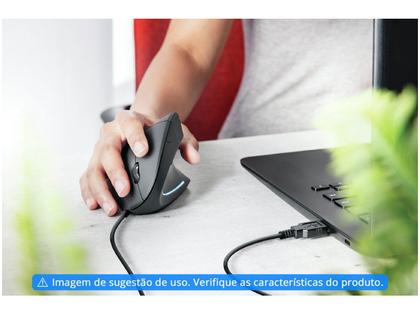 Imagem de Mouse Trust Vertical Ergonômico Verto, LED Azul, 6 Botões - 22885