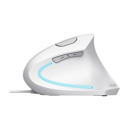 Imagem de Mouse usb ergonomico vertical trust verto branco 25133