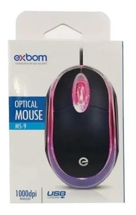 Imagem de Mouse USB Exbom c Mouse Pad Preto