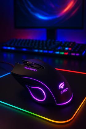 Imagem de Mouse Usb Gamer 3200 Dpi Buzzard C3tech Mg110bk