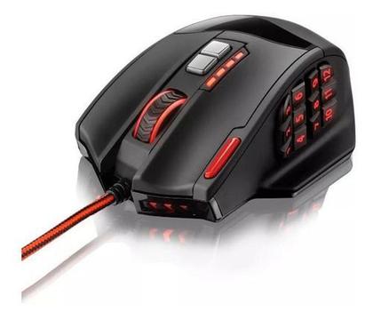 Mouse Usb Gamer Mo206 Red 18 Botões 4000dpi Warrior - MULTILASER