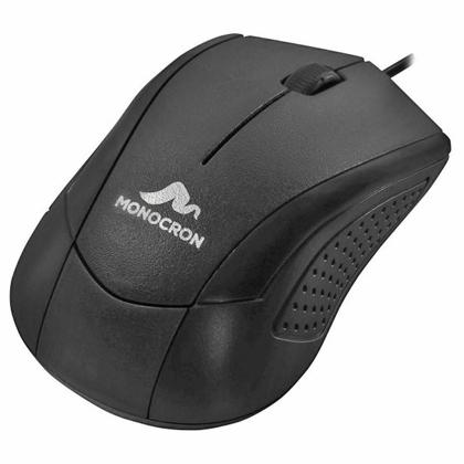 Imagem de Mouse USB Óptico Com Fio 1000 DPI Cabo 1.5m Monocron MN232 Preto