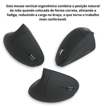 Imagem de Mouse Vertical Ergonômico 2.4GHz Mouse Óptico Sem Fio 6 Botões