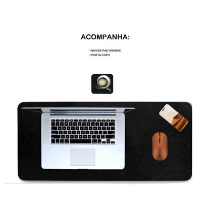 Imagem de MousePad 70x30 Tapete Mesa Impermeavel + porta copo