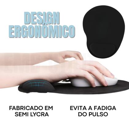 Imagem de Mousepad com Descanso Apoio de Pulso Ergonômico Confortável para Mouse Almofadinha Antiderrapante