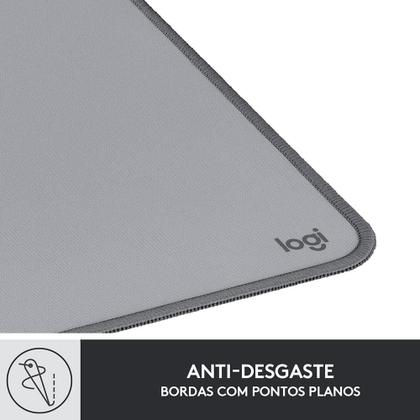 Imagem de Mousepad Desk Mat Logitech Studio Series, Grande 300x700mm, Antiderrapante, Design Resistente a Respingos, Cinza - 956-000047