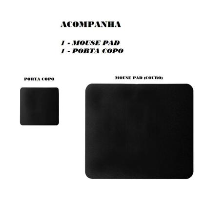 Imagem de Mousepad Desk Pad Extra Grande Office 90x40 De Couro e apoio copo