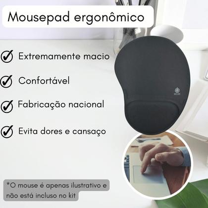 Imagem de Mousepad Ergonomico Com Apoio Descanso De Punho Conforto Nfe