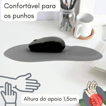 Imagem de Mousepad Ergonomico Com Apoio Descanso De Punho Conforto Nfe