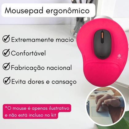 Imagem de Mousepad Ergonomico Com Apoio Descanso De Punho Conforto Nfe