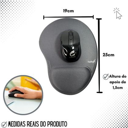 Imagem de Mousepad Ergonomico Com Apoio Descanso De Punho Conforto Nfe