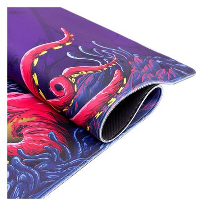 Imagem de Mousepad Gamer Dazz Hybrid Deskmat, Extra Grande (90cm x 40cm), borda costurada, Octopus Rose - 62000162