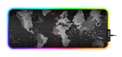 Imagem de Mousepad Gamer Grande Com Led RGB 80x30cm - Mapa Mundi