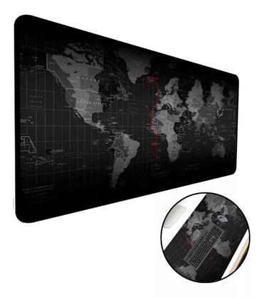 Imagem de Mousepad Gamer Mapa Mundi Grande 90 X 40 Cm Antiderrapante Borda Costurada