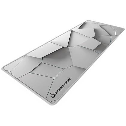 Imagem de Mousepad Gamer Rise Mode 3D 02, Estendido Pro 900x400mm, Borda Costurada, Branco - RM-MPP-3D2-W