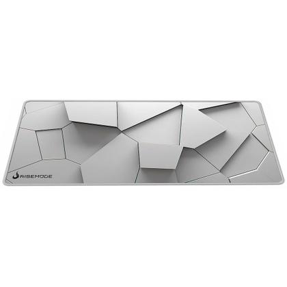 Imagem de Mousepad Gamer Rise Mode 3D 02, Estendido Pro 900x400mm, Borda Costurada, Branco - RM-MPP-3D2-W