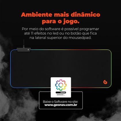 Imagem de Mousepad Gamer Shadow Light Rgb 80x30 Resiste a Água Geonav