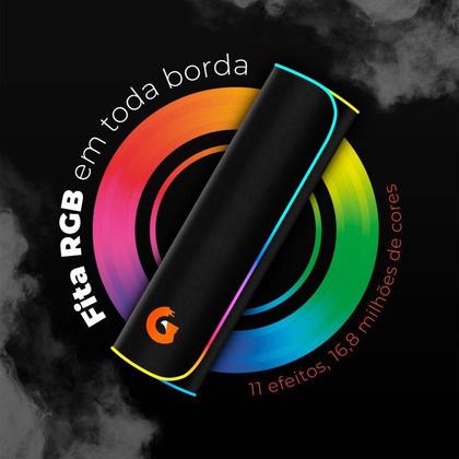 Imagem de Mousepad Gamer Shadow Light Rgb 80x30 Resiste a Água Geonav